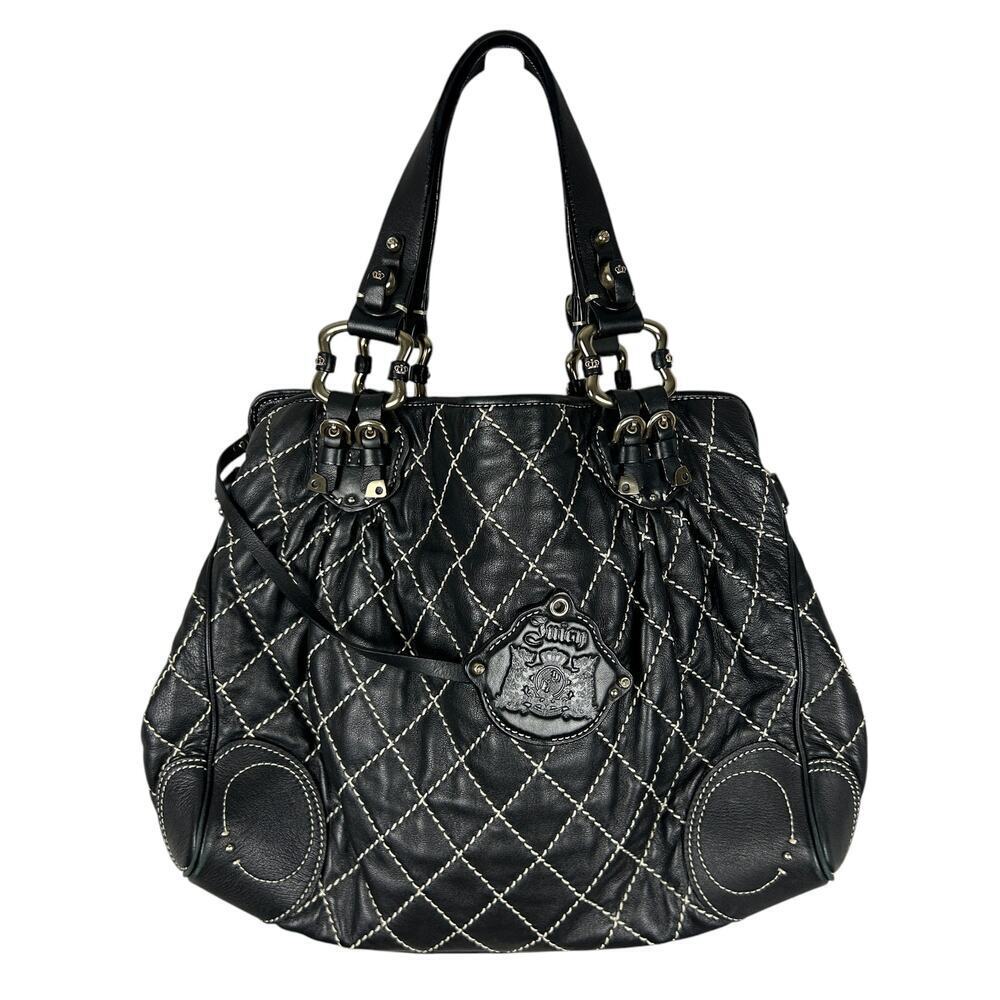 Juicy Couture Lamb Leather Demi Moore Top Handle Y2K Top Handle Tote Bag